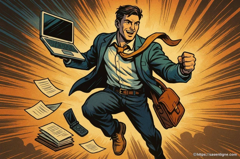Homme d'affaires dynamique en pleine action