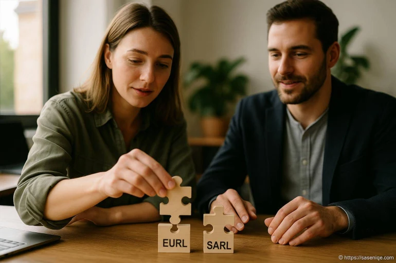 Deux personnes assemblant puzzle EURL SARL