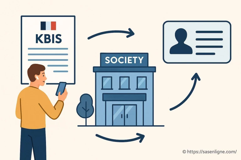 Illustration du lien entre kbis société et identité