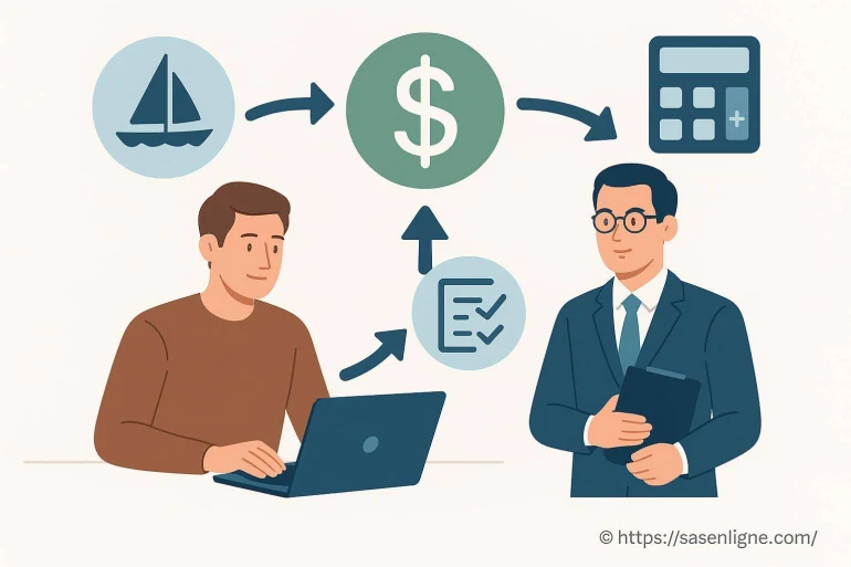 Consultation financière avec ordinateur et calculatrice