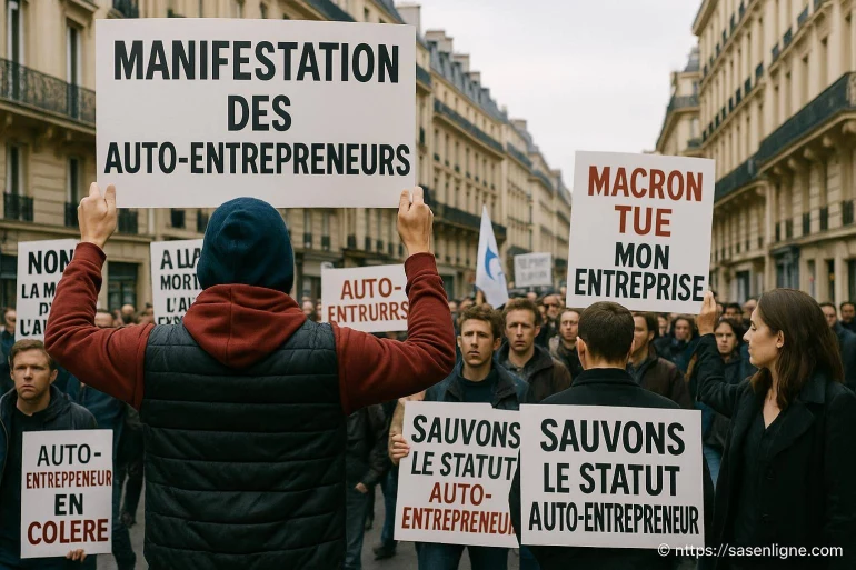 Manifestation des auto-entrepreneurs à nantes le 6 juillet 2025