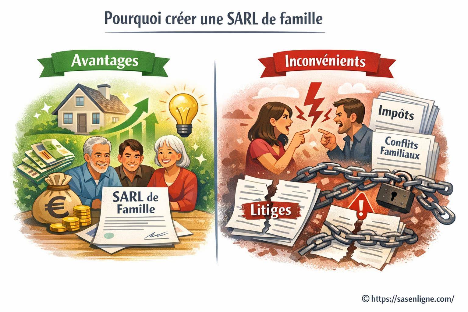 Pourquoi créer une SARL de famille : quels sont les avantages et les inconvénients ?